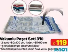 VAKUMLU POŞET SETİ 3'LÜ